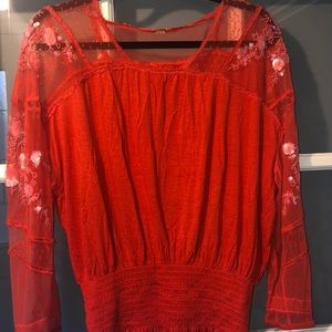 Free people beaded sleeve top